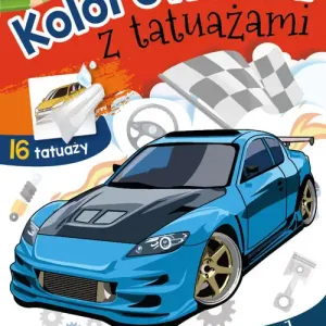Kolorowanka z tatuażami. Samochody wyścigowe Popularny