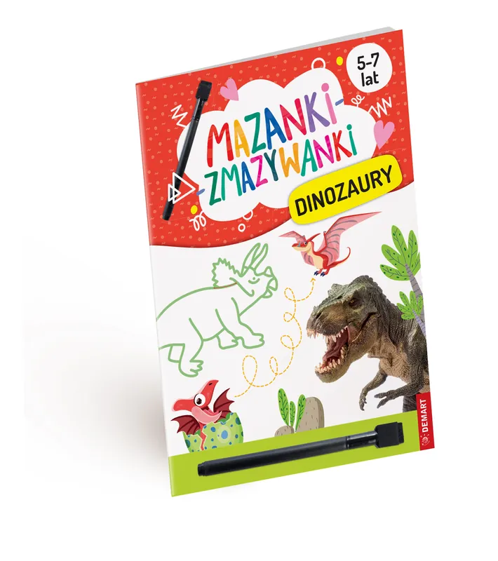 Bezpieczne zakupy Dinozaury. Mazanki-zmazywanki