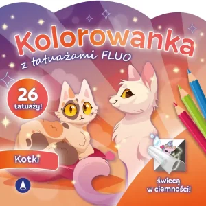 Rabat Kotki. Kolorowanka z tatuażami FLUO