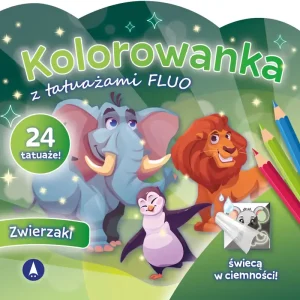 Zwierzaki. Kolorowanka z tatuażami FLUO Rabat