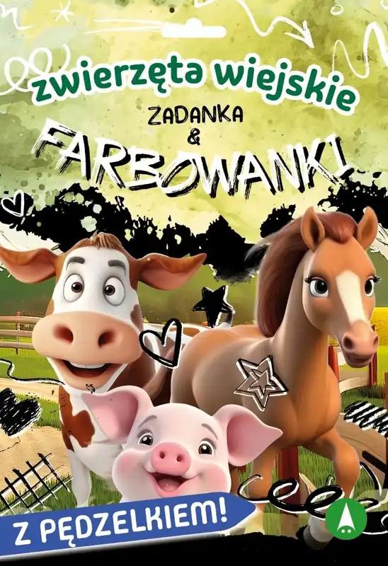 Zwierzęta wiejskie. Zadanka & farbowanki Łatwy zwrot