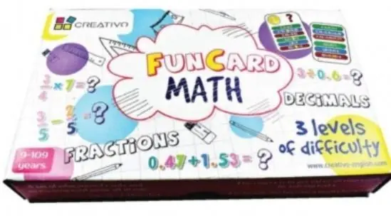 Tani Fun Card Math (ułamki zwykłe, ułamki dziesiętne)