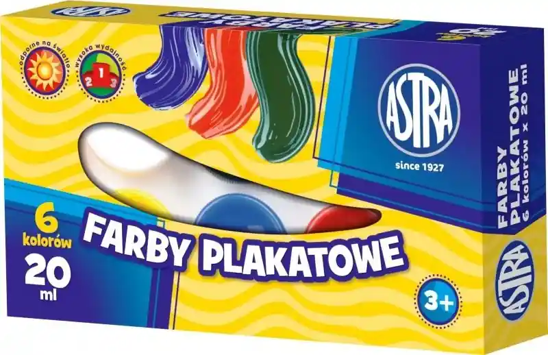 Dodaj do koszyka Farby Plakatowe 6 kolorów 20ml ASTRA