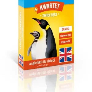 Angielski. Fiszki + Gra Kwartet - zwierzęta Promocja
