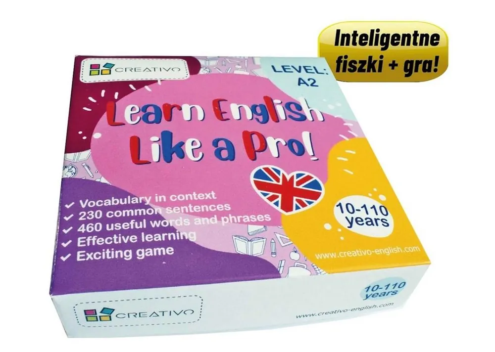 Niska cena Learn English Like a Pro fiszki + gra A2