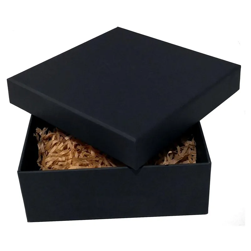Bezpieczne zakupy Pudełko tekturowe kraft czarne 15x15x5,5cm