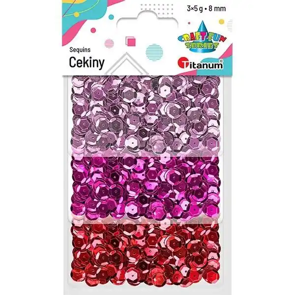 Cekiny okrągłe 8mm zestaw metaliczny 3 kolory x5g Niska cena