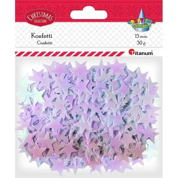 Do wyczerpania zapasów Konfetti Gwiazdki 19mm 30g bladoróżowe
