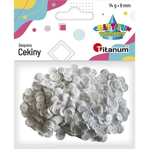 Cekiny okrągłe 9mm pastelowe białe 14g Niska cena