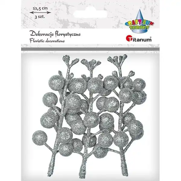 Bestseller Gałązki owoców winobluszczu srebrne 3szt