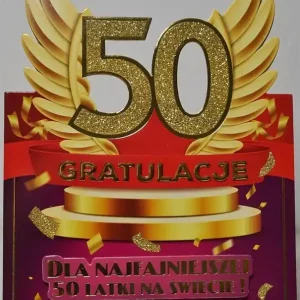 Karnet Urodziny 50 damskie Wysoka jakość