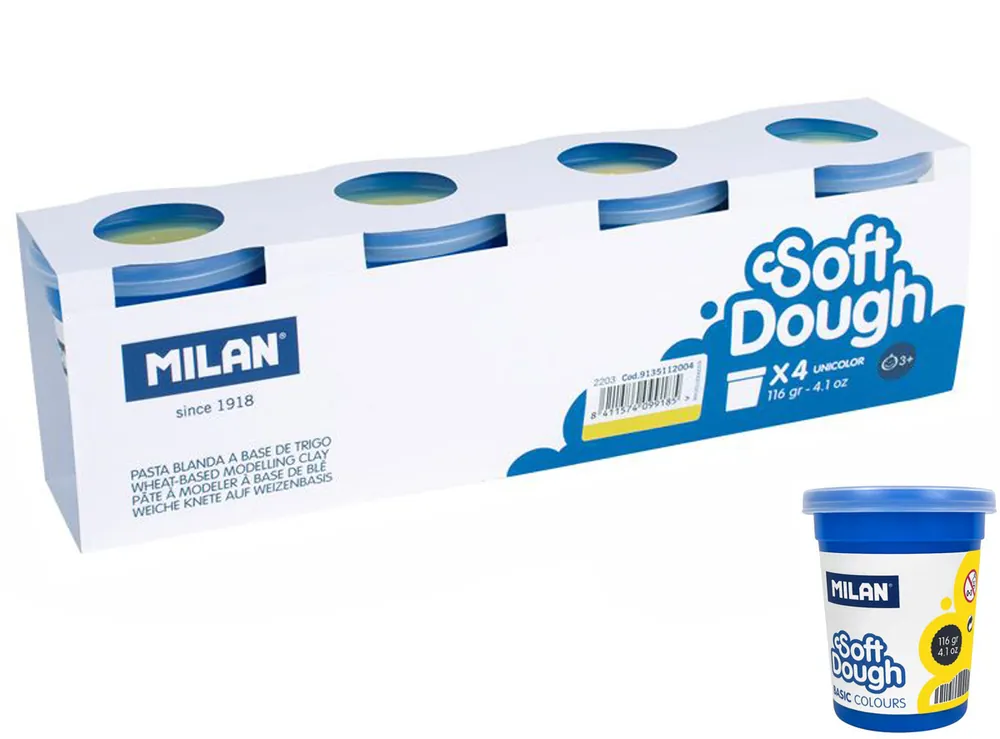 Ciastolina MILAN BASIC 4 słoiczki x 116 g żółta Bezpieczna płatność