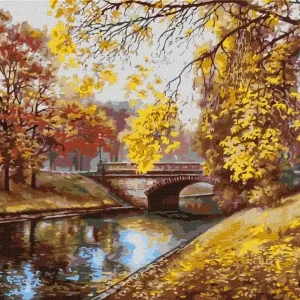Dostępne od ręki Malowanie po numerach - Jesienny pejzaż 40x50cm