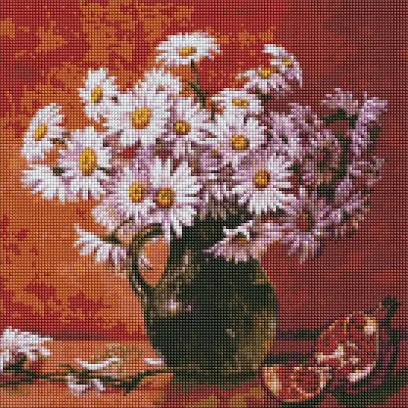Ekspresowa dostawa Diamentowa Mozaika - Bukiet stokrotek40x40