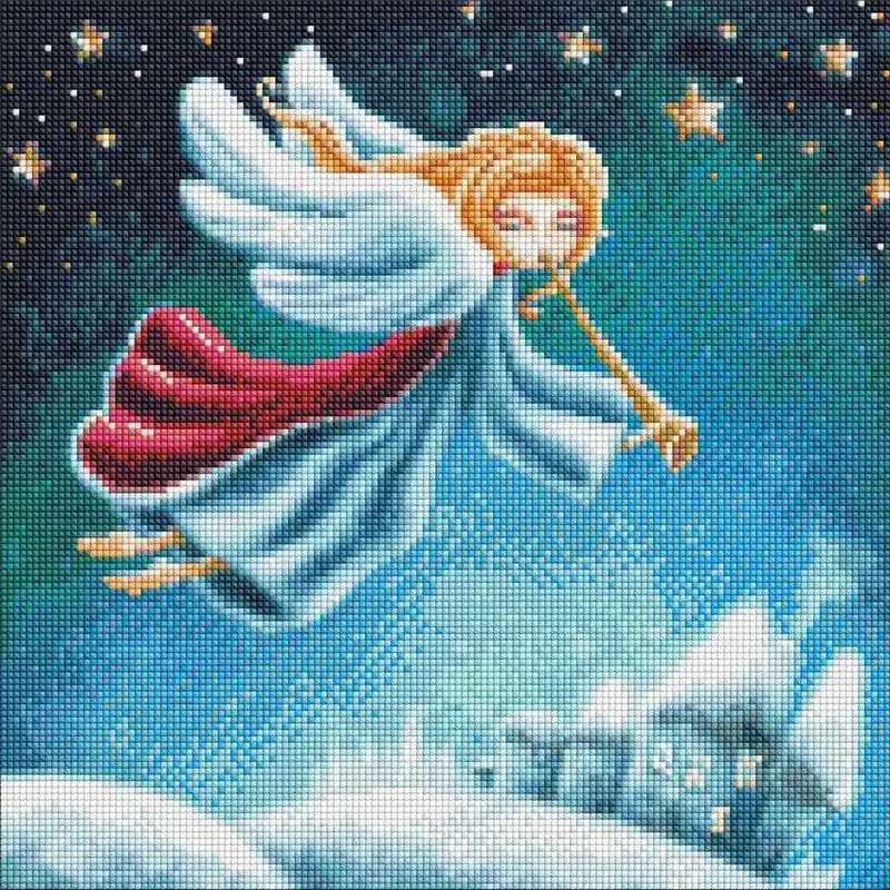 Tylko do końca tygodnia Diamentowa Mozaika - Bożonarodzeniowy anioł 40x40