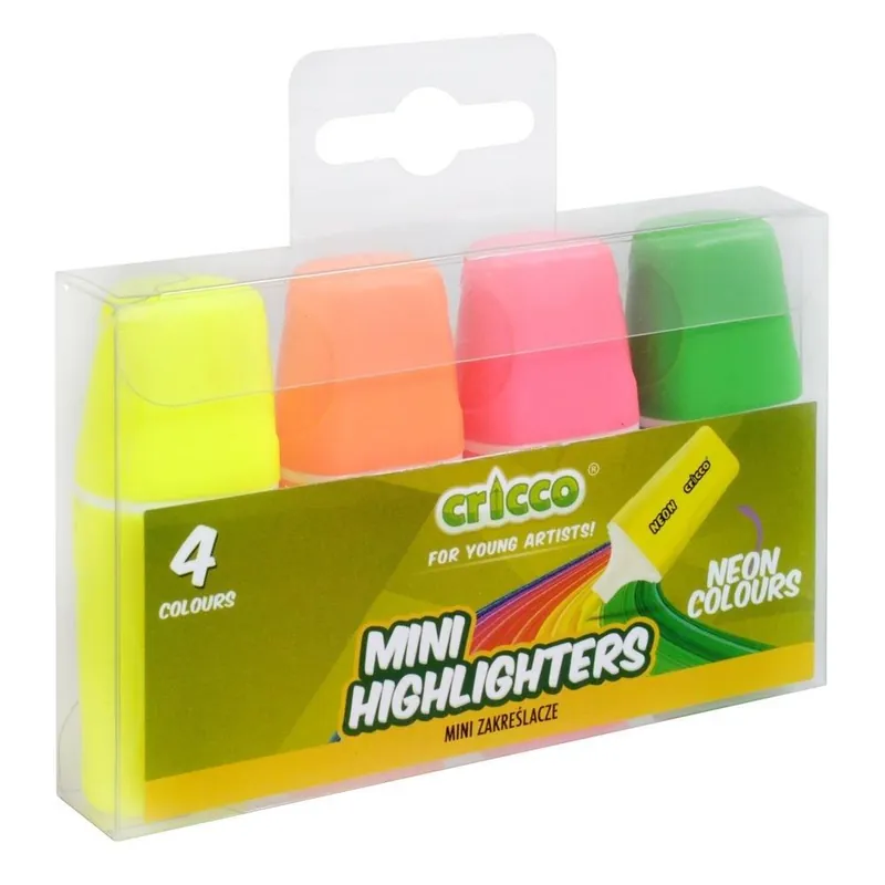 Zniżka Zakreślacze mini neon 4 kolory CRICCO