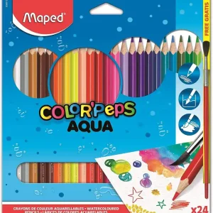 Wybór klientów Kredki akwarelowe Maped Aqua trójkątne 24 kolory