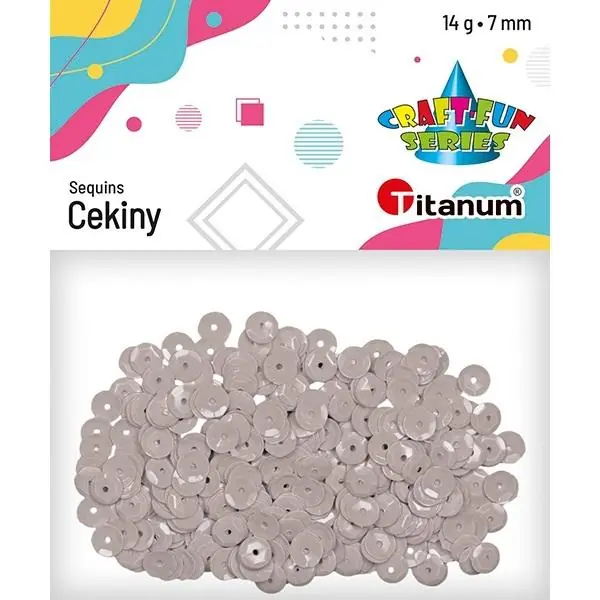 Cekiny 7mm okrągłe pastelowe 14g jasnoszare Taniej