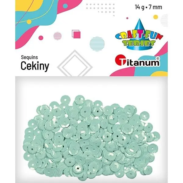 Cekiny 7mm okrągłe pastelowe 14g jasnomiętowe Ograniczona ilość
