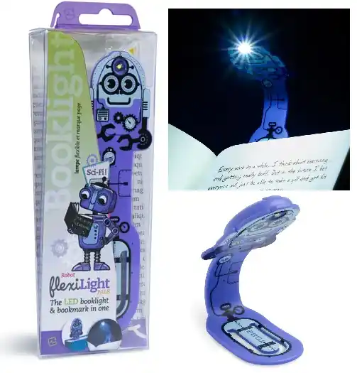 Zamów teraz Flexilight - PALS Robot Purple - Lampka do książki - Robot fiolet