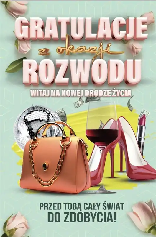 Karnet Rozwód Damski z zawieszką Tylko dziś