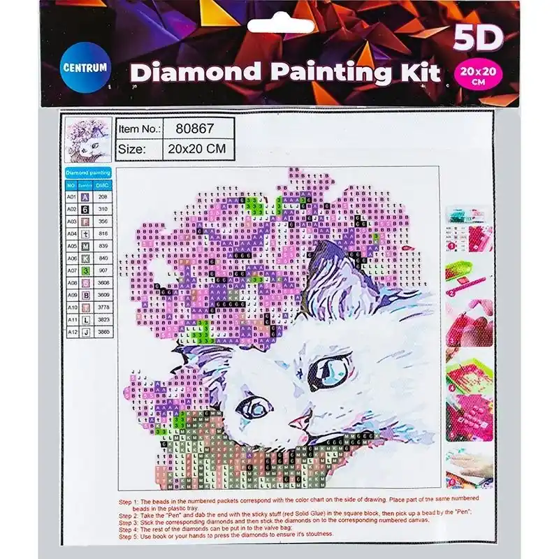 Darmowy zwrot Diamentowa mozaika 5D - Cat&Flowers 20x20 80867