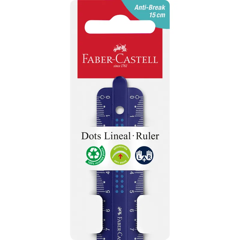 Nowy Linijka Dots 15cm mix FABER CASTELL