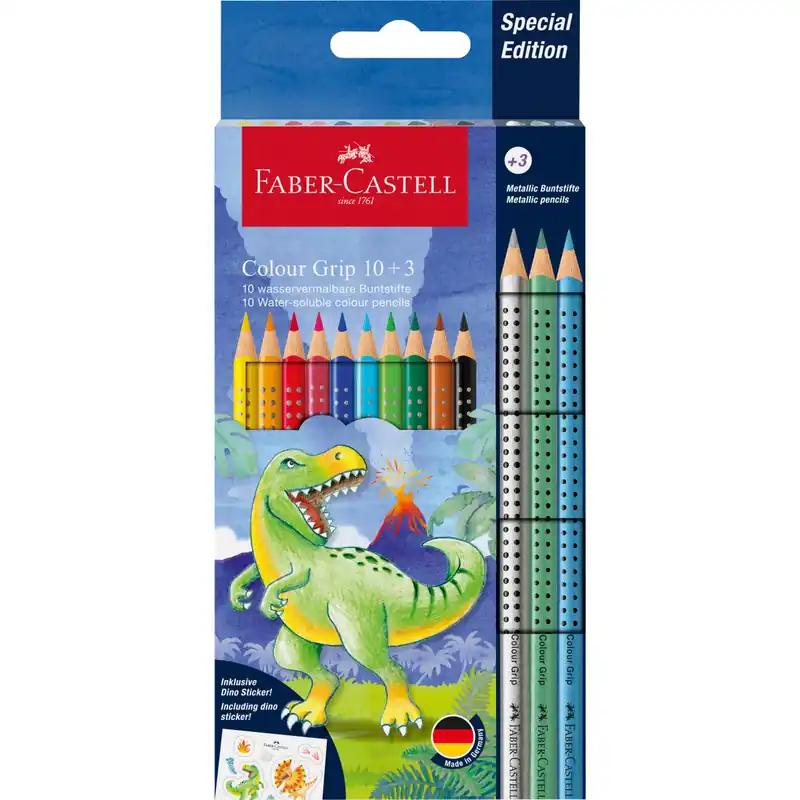 Zamów teraz Kredki Grip 2001 Dinozaury 13 kol. FABER CASTELL