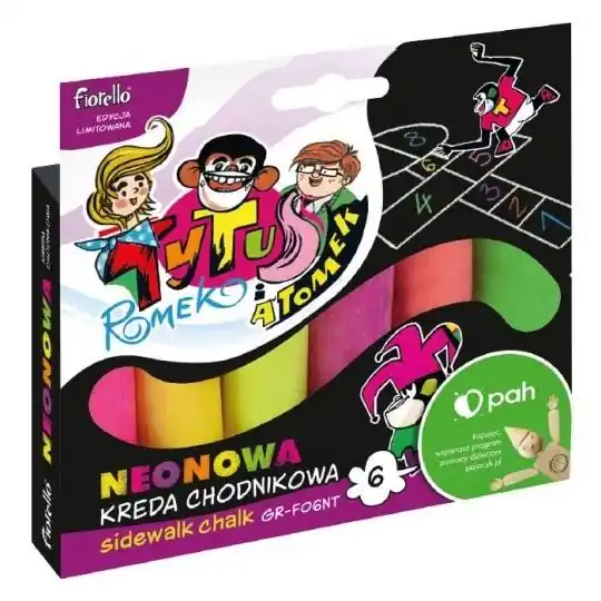 Kreda chodnikowa neon Tytus 6 kolorów FIORELLO Wysoka jakość