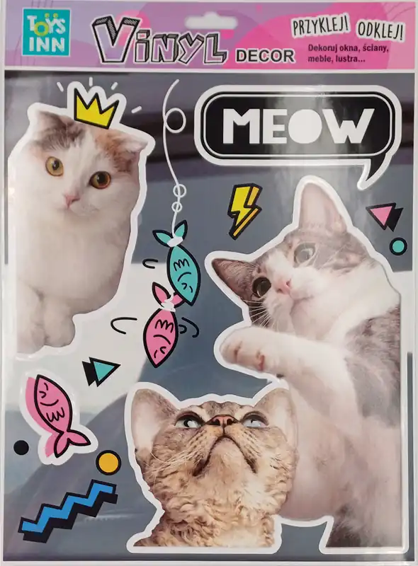 Naklejki winylowe zwierzaki Koty Meow Ostatnie sztuki