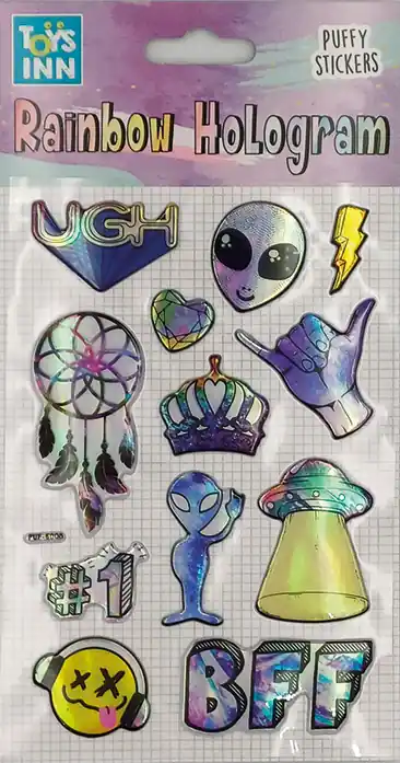 Ostatnie sztuki Naklejki Rainbow Hologram Alien