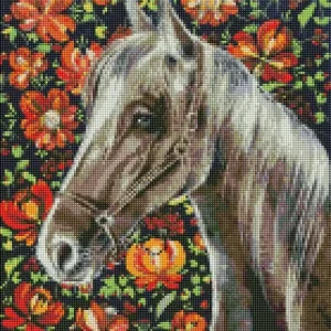 Diamentowa mozaika bez ramy - Wierny koń 40x50cm Bezpieczne zakupy