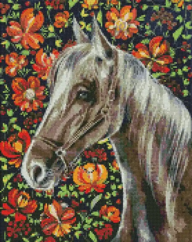Diamentowa mozaika bez ramy - Wierny koń 40x50cm Bezpieczne zakupy