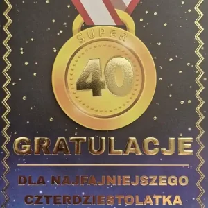 Karnet Urodziny 40 medal męskie Do wyczerpania zapasów