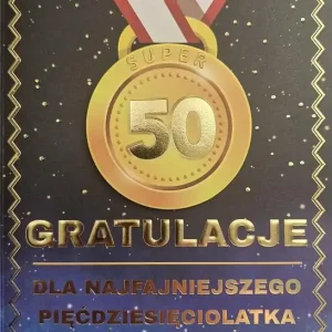 Hit sprzedaży Karnet Urodziny 50 medal męskie