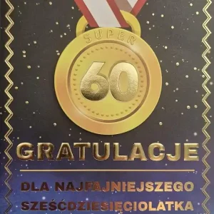 Ekspresowa dostawa Karnet Urodziny 60 medal męskie