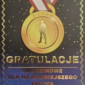 Hit cenowy Karnet Urodziny medal męskie