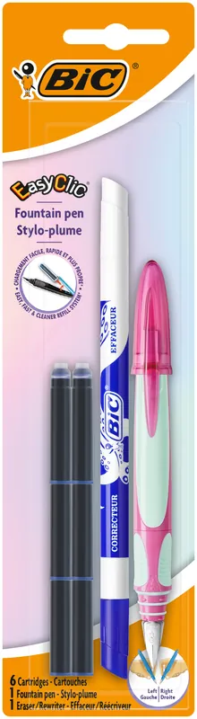 BIC Easy Clic Standard FP + Wkłady+ Wymazywacz niebieski Blister 1+6+1szt Wyprzedaż