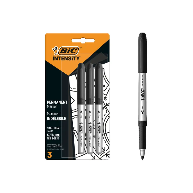 Bestseller BIC Intensity Permanent Fine 1.8mm Marker czarny Blister 3szt