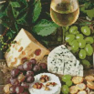 Darmowa dostawa Diamentowa mozaika - Białe wino z serem 30x40cm