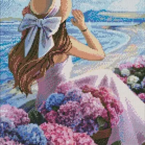 Diamentowa mozaika - Kwitnące wybrzeże 40x50cm Wysoka jakość