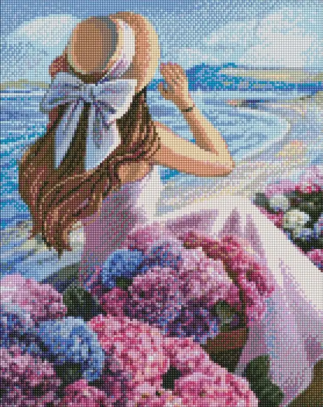 Diamentowa mozaika - Kwitnące wybrzeże 40x50cm Wysoka jakość
