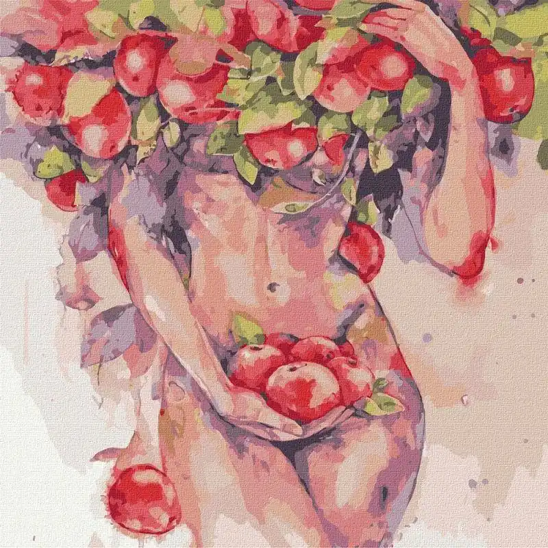 Malowanie po numerach - Pokusa jabłkowa 40x40cm Szybka wysyłka