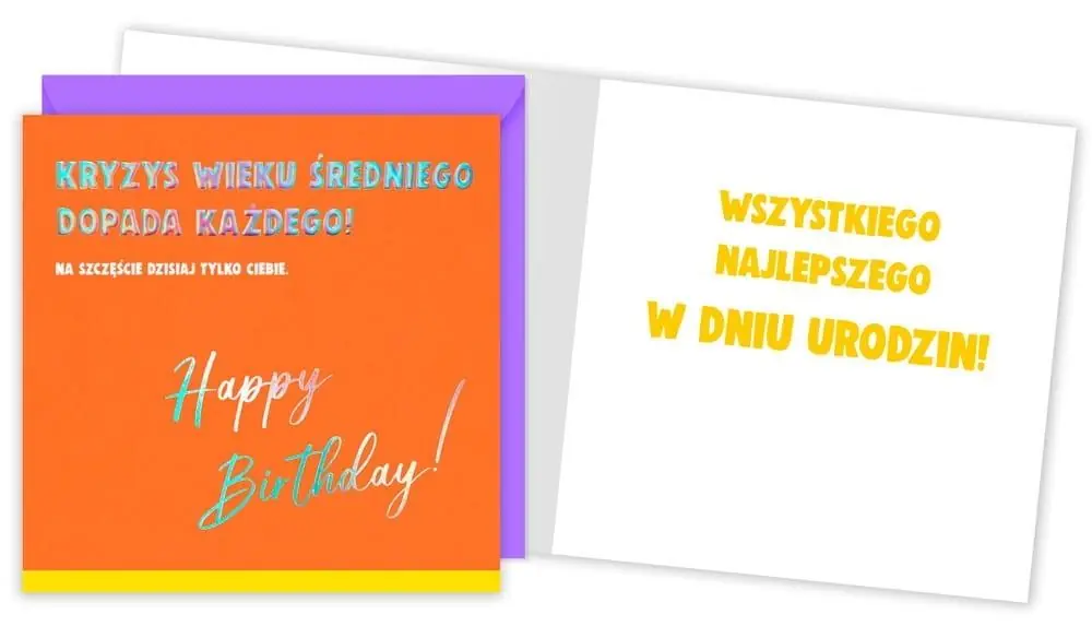 Wysoka jakość Karnet QR-004 Urodziny (kryzys wieku średniego)