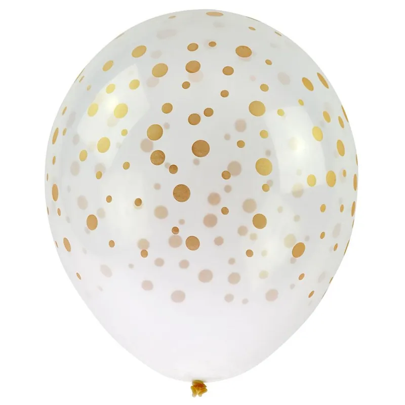 Balony transparentne z nadrukiem konfetti 30cm 5sz Szybka wysyłka