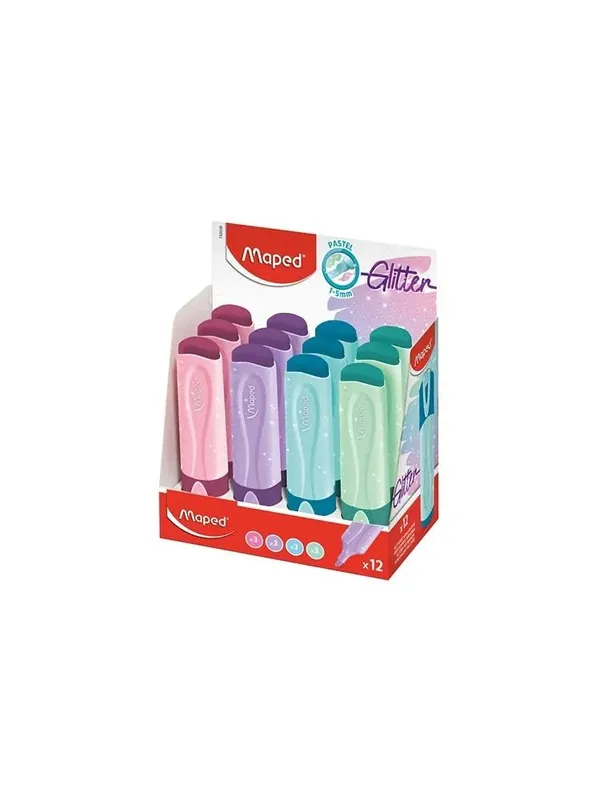 Łatwy zwrot Zakreślacz Fluo Peps pastel/brokat mix (12szt)
