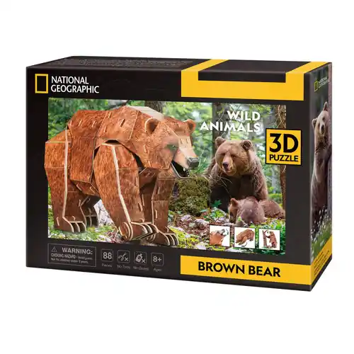 Cubic Fun Puzzle 3D National Geographic Zagrożone zwierzęta - Niedźwiedź Brunatny Szybka wysyłka