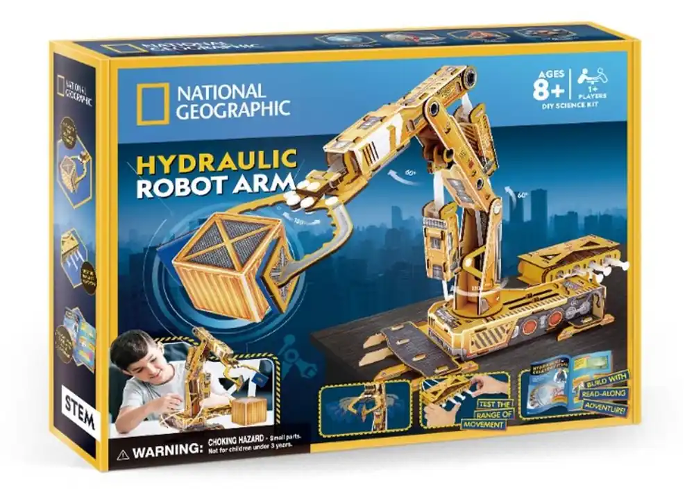 Sprawdź teraz CUBIC FUN NATIONAL GEOGRAPHIC STEM ROBOTYCZNE RAMIĘ HYDRAULICZNE