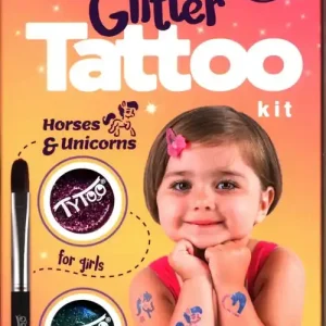 Creative Fun Brokatowe tatuaże dla dziewczynek Horses & Unicorns Dostępne od ręki