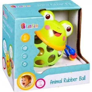 Kula gumowa Bam Bam z grzechotką żaba 383721 Nowość